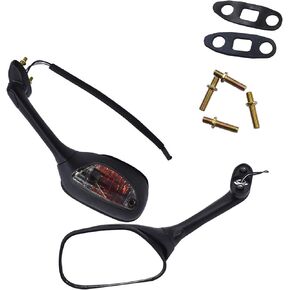 Black Rear View Mirrors Smoke Turn Signals Replacement for Suzuki GSXR 600 750 1000 2001-2016