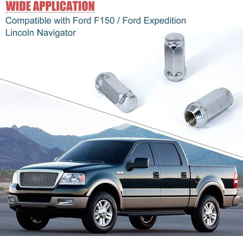 24 Pcs M14x2 Chrome Lug Nuts, 14x2mm Wheel Lug Nuts Compatible with Ford F150 Expedition Lincoln Navigator Most 6 Lug 4 Lug Wheels in Saudi Arabia