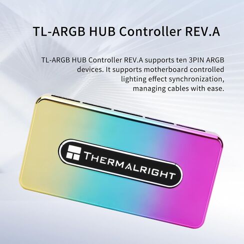 مروحة Thermalright وARGB HUB ×8 ARGB/PWM Hub Controller يستخدم مصدر طاقة SATA، يدعم المحور 8 مجموعات من المراوح، مروحة PWM ذات 8 منافذ PC ووحدة تحكم بمروحة ARGB، مروحة PWM / محور إضاءة ARGB (مروحة وARGB HUB×8) in Saudi Arabia