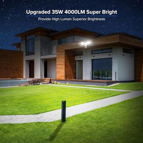 كاميرا SANSI Stellar Floodlight، مستشعر حركة كاميرا أمان سلكية 1080P HD خارجي، 4000 لومن، محادثة صوتية ثنائية الاتجاه وإنذار صفارات الإنذار، WiFi، بدون رسوم شهرية، سطوع فائق للأمان من المستوى التالي in Kuwait