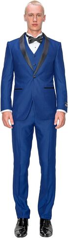 Men’s Suit Set – Slim Fit Tuxedo Blazer Solid Jacket Vest Pants Formal Business Wedding Party Prom Dress Suits in Kuwait