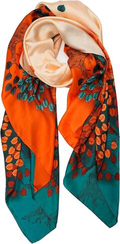 YOUR SMILE Large Mulberry Silk Feeling Long Stain Scarf Lightweight Sunscreen Shawls Wraps for Women in Saudi Arabia