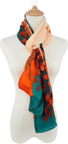 YOUR SMILE Large Mulberry Silk Feeling Long Stain Scarf Lightweight Sunscreen Shawls Wraps for Women in Saudi Arabia