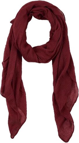 Summer Cotton Blend Crinkle Lightweight Soft Long Scarf Shawl Wrap 65 × 30 inch in Kuwait