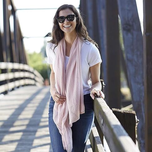 Summer Cotton Blend Crinkle Lightweight Soft Long Scarf Shawl Wrap 65 × 30 inch in Kuwait