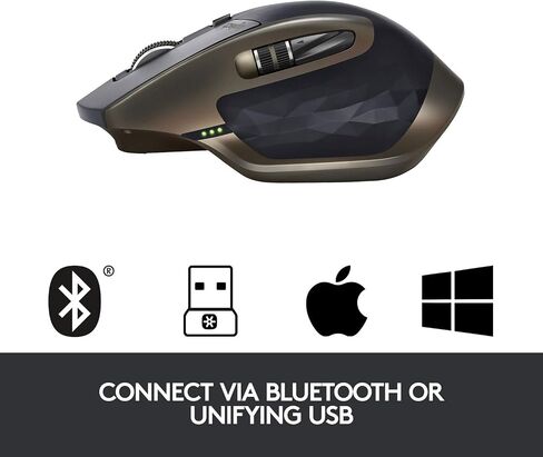 Logitech MX Master Wireless Mouse High-Precision Sensor, Speed-Adaptive Scroll Wheel, Easy-Switch up to 3 Devices - Meteorite (Renewed) in Saudi Arabia