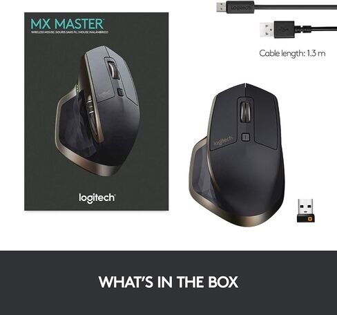 Logitech MX Master Wireless Mouse High-Precision Sensor, Speed-Adaptive Scroll Wheel, Easy-Switch up to 3 Devices - Meteorite (Renewed) in Saudi Arabia