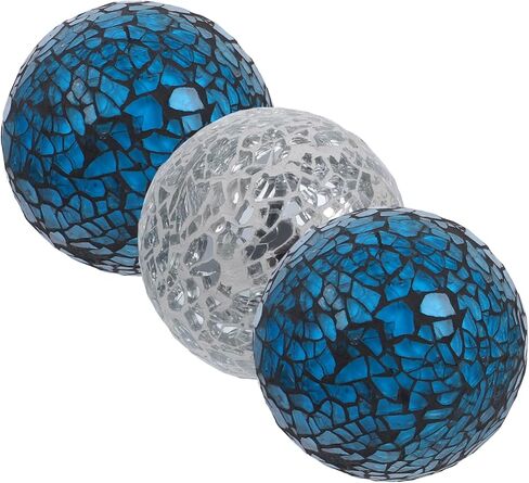 3 قطع من كرات الزجاج المتشققة، كرات زجاجية مزخرفة، كرات ديسكو فضية، مرآة الطاولة، كرات كروية مزخرفة، مزهرية، حشو، كرات حشو، ديكورات طاولة صغيرة، طاولة طعام رغوية in Kuwait