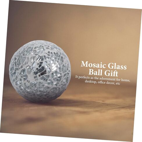 3 قطع من كرات الزجاج المتشققة، كرات زجاجية مزخرفة، كرات ديسكو فضية، مرآة الطاولة، كرات كروية مزخرفة، مزهرية، حشو، كرات حشو، ديكورات طاولة صغيرة، طاولة طعام رغوية in Kuwait
