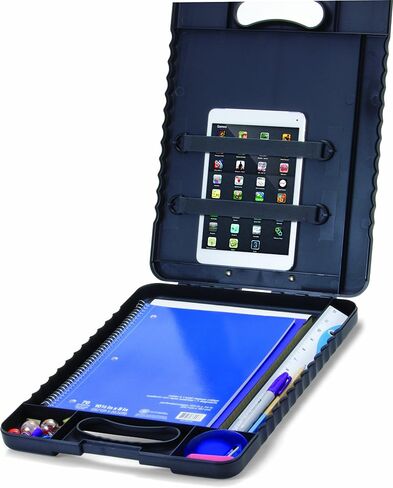 حافظة كمبيوتر لوحي فاخرة بحجم Letter/A4 من Officemate مزودة بإضاءة LED، فحمي (83316) in Saudi Arabia