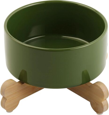 Petygooing Raised/Elevated White Ceramic Dog Cat Bowl with Stand for Small Size Breed,Non-Slip Pet Dish Set for Food Water Feeder for Cats & Puppy Dogs (13.5OZ/5.1 in) in Saudi Arabia
