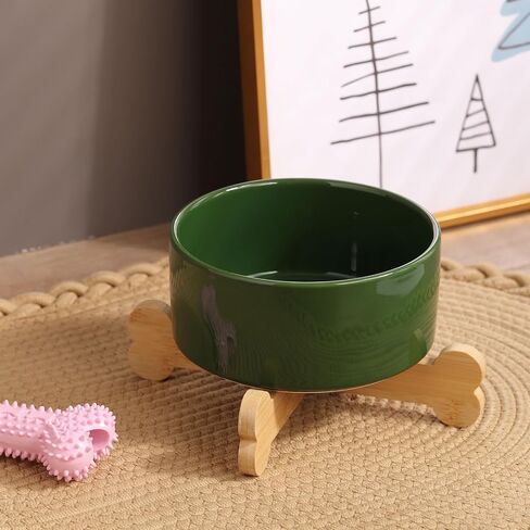 Petygooing Raised/Elevated White Ceramic Dog Cat Bowl with Stand for Small Size Breed,Non-Slip Pet Dish Set for Food Water Feeder for Cats & Puppy Dogs (13.5OZ/5.1 in) in Saudi Arabia