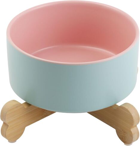 Petygooing Raised/Elevated White Ceramic Dog Cat Bowl with Stand for Small Size Breed,Non-Slip Pet Dish Set for Food Water Feeder for Cats & Puppy Dogs (13.5OZ/5.1 in) in Saudi Arabia