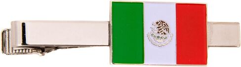 Desert Cactus Mexico Country Rectangle Flag Tie Bar Made of Metal Souvenir Mexican (Silver Tie Bar) in Saudi Arabia