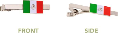 Desert Cactus Mexico Country Rectangle Flag Tie Bar Made of Metal Souvenir Mexican (Silver Tie Bar) in Saudi Arabia