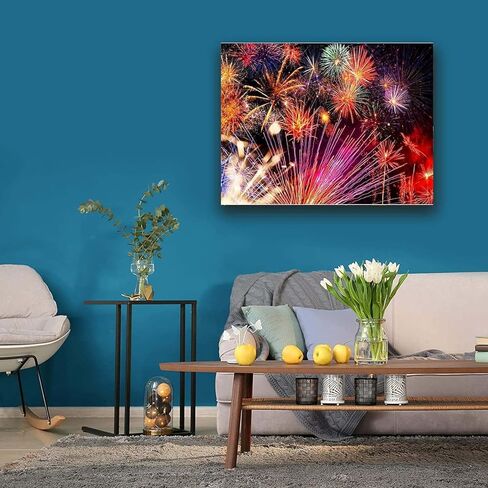 Muyankissu Firework Diamond Art Art for Adults Colorful Rainstone Dots Beads Kits Full Drill Diamond Art Fireworks 12x16inch in Kuwait