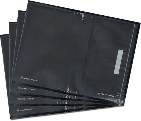 أكياس إغلاق مفرغة بسحاب مقاس 38.1 سم × 50.8 سم (50 قطعة) 5.5 مل (أسود وشفاف) - حافظة طعام من الدرجة التجارية خالية من مادة BPA للتخزين، وفيديو Sous Vide، وحقيبة إغلاق لإعداد الوجبات in Kuwait