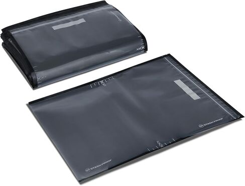 أكياس إغلاق مفرغة بسحاب مقاس 38.1 سم × 50.8 سم (50 قطعة) 5.5 مل (أسود وشفاف) - حافظة طعام من الدرجة التجارية خالية من مادة BPA للتخزين، وفيديو Sous Vide، وحقيبة إغلاق لإعداد الوجبات in Kuwait