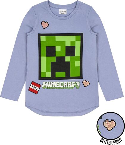 Minecraft Pyjamas Creeper Face TNT Glitter Girls Gaming Pink Purple PJs in Saudi Arabia