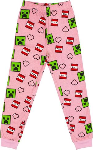 Minecraft Pyjamas Creeper Face TNT Glitter Girls Gaming Pink Purple PJs in Saudi Arabia