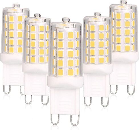 لمبة LED BAOMING G9 قابلة للتعتيم 4 وات، 40 وات T4 G9 مكافئ هالوجين، 2700 كلفن أبيض دافئ ناعم، 120 فولت بدون وميض، إضاءة الثريا 450LM (5 عبوات) in Saudi Arabia