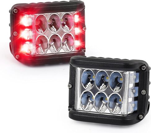 Dual Side Shooter LED Pod Light Bar with Red & Blue Strobe Pods Lights 4 Inch Off Road Lights Led Driving Lights Fit for 4x4 Jeep Truck Boat ATV SUV UTV in Saudi Arabia