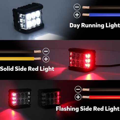 Dual Side Shooter LED Pod Light Bar with Red & Blue Strobe Pods Lights 4 Inch Off Road Lights Led Driving Lights Fit for 4x4 Jeep Truck Boat ATV SUV UTV in Saudi Arabia