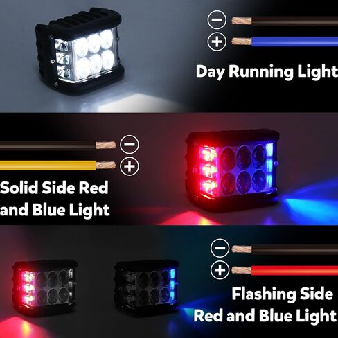 Dual Side Shooter LED Pod Light Bar with Red & Blue Strobe Pods Lights 4 Inch Off Road Lights Led Driving Lights Fit for 4x4 Jeep Truck Boat ATV SUV UTV in Saudi Arabia