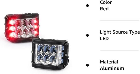 Dual Side Shooter LED Pod Light Bar with Red & Blue Strobe Pods Lights 4 Inch Off Road Lights Led Driving Lights Fit for 4x4 Jeep Truck Boat ATV SUV UTV in Saudi Arabia