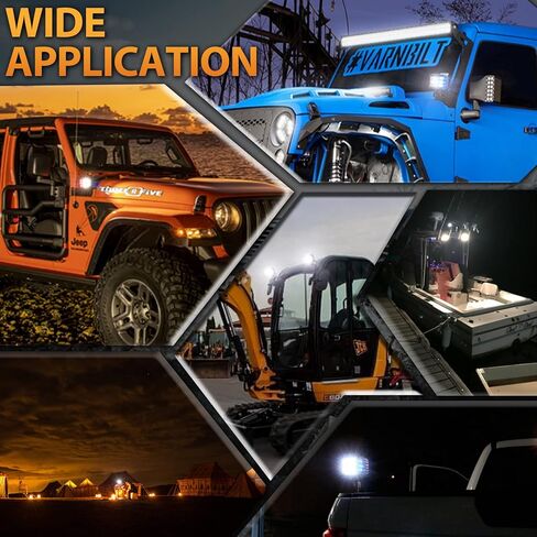 Dual Side Shooter LED Pod Light Bar with Red & Blue Strobe Pods Lights 4 Inch Off Road Lights Led Driving Lights Fit for 4x4 Jeep Truck Boat ATV SUV UTV in Saudi Arabia