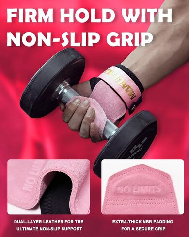 قفازات رفع الأثقال للنساء والرجال من مانويكلير، أشرطة رفع لرفع الأثقال مع حلقة معصم مبطنة، أشرطة معصم جلدية لرفع الأثقال، رفع الأثقال in Kuwait