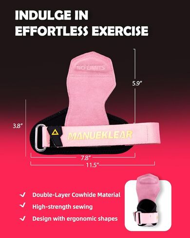 قفازات رفع الأثقال للنساء والرجال من مانويكلير، أشرطة رفع لرفع الأثقال مع حلقة معصم مبطنة، أشرطة معصم جلدية لرفع الأثقال، رفع الأثقال in Kuwait
