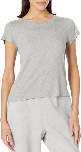 Steve Madden Women's Ribbed Short-Sleeve Sleep Tee in Saudi Arabia