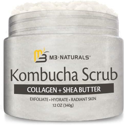 Himalayan Salt Scrub Face Foot & Body Exfoliator Infused with Collagen and Stem Cell Natural Exfoliating Salt Body Scrub for Toning Cellulite Skin Care by M3 Naturals in Saudi Arabia