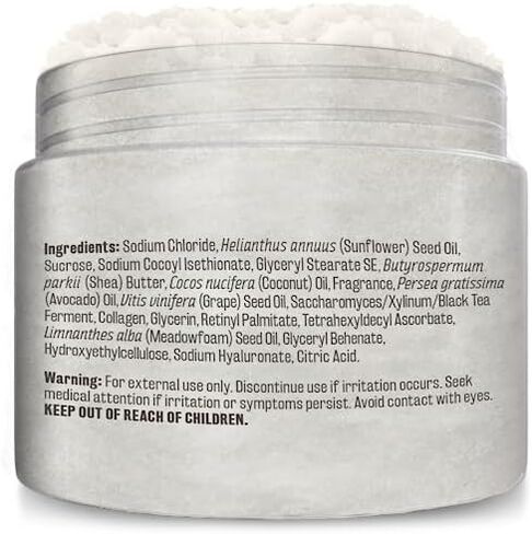 Himalayan Salt Scrub Face Foot & Body Exfoliator Infused with Collagen and Stem Cell Natural Exfoliating Salt Body Scrub for Toning Cellulite Skin Care by M3 Naturals in Saudi Arabia