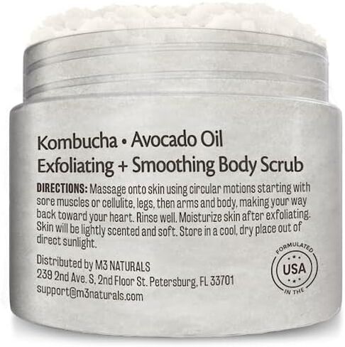 Himalayan Salt Scrub Face Foot & Body Exfoliator Infused with Collagen and Stem Cell Natural Exfoliating Salt Body Scrub for Toning Cellulite Skin Care by M3 Naturals in Saudi Arabia