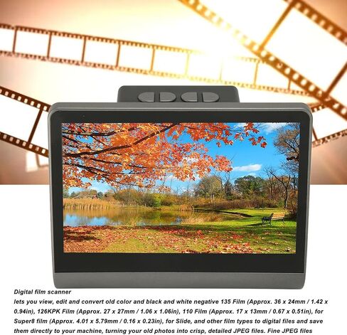 7 Max HD Digital Film Scanner, 48Mp Slide Converters to Digital Images, Screen Converts 135 Film 126Kpk 110 Film Slide Convert High Resolution 48Mp JPEG Photo (US Plug) in Saudi Arabia