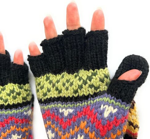 إيلا سوسمان متماسكة اليد الألبكة للتحويل القفاز بدون أصابع غطاء الوجه نمط جزيرة عادلة مبطنة بالصوف in Kuwait