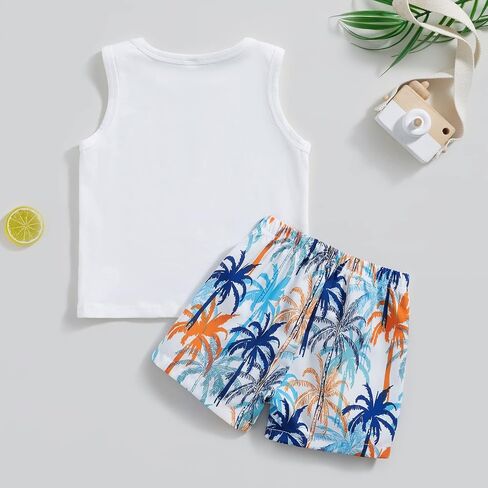 Karwuiio Toddler Baby Boys Outfit Sleeveless Vest Tank Tops Casual Shorts Sets 2PCS Summer Baby Clothes in Saudi Arabia
