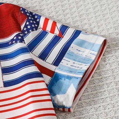 Baby Boy 4th of July Outfits Letter Print Short Sleeve T-Shirt+Drawstring Shorts Fourth of July Summer Clothes Set in Kuwait