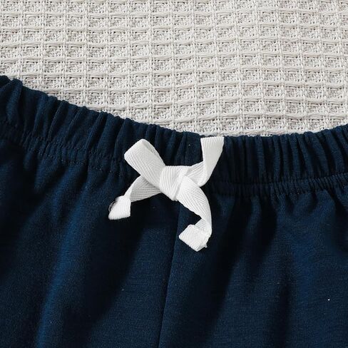 Baby Boy 4th of July Outfits Letter Print Short Sleeve T-Shirt+Drawstring Shorts Fourth of July Summer Clothes Set in Kuwait