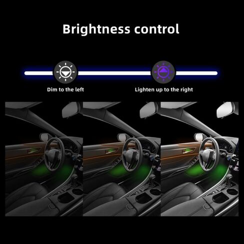 شريط إضاءة LED داخلي للسيارة من الأكريليك والتحكم في المنطقة المزدوجة، RGB 18 في 1 مع 162 بوصة 593 LED مجموعات الإضاءة المحيطة بالألياف البصرية، 16 مليون لون وظيفة الصوت النشطة أضواء نيون السيارة in Kuwait