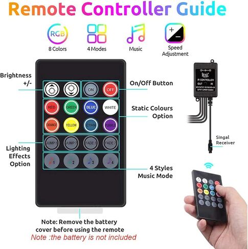 أضواء شريط LED للسيارة RGB 5050 4X 12-SMD شريط ملون ومشرق للجو الداخلي تحت لوحة إضاءة القدم، قابس USB 5 فولت، تطبيق بلوتوث وجهاز تحكم عن بعد، مزامنة الموسيقى in Kuwait