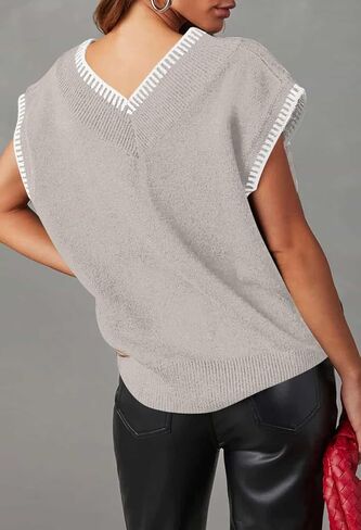 Pink Queen Women Sweater Vest 2024 Fashion Casual Spring Oversized Knit Sleeveless Tank Tops in Saudi Arabia