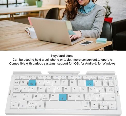 FOSA Folding Bluetooth Keyboard, Wireless Folding Keyboard, Portable Pocket Foldable Keyboard, Mini Foldable Wireless Keyboard Aluminum Alloy Housing for Tablets Phones (Black Gray) in Saudi Arabia