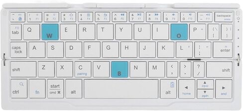 FOSA Folding Bluetooth Keyboard, Wireless Folding Keyboard, Portable Pocket Foldable Keyboard, Mini Foldable Wireless Keyboard Aluminum Alloy Housing for Tablets Phones (Black Gray) in Saudi Arabia