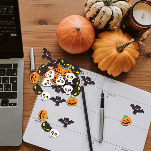 Halloween Erasers for Kids Bulk, Mini Erasers Goody Bag Fille Ghost Pumpkin Bat Cat for Classroom Rewards, Trick or Treat Handouts Stationery, Party Favors(48 Pcs) in Saudi Arabia