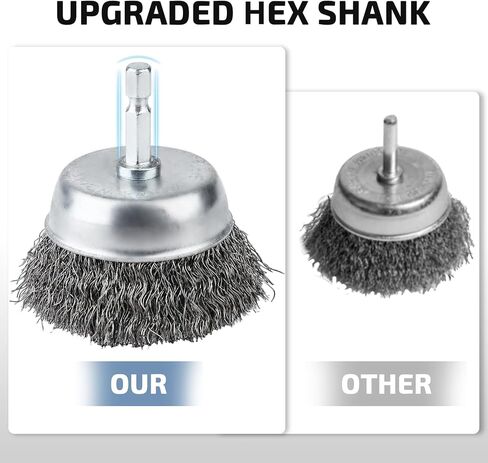 مجموعة من 15 فرشاة سلكية، مع ساق سداسية مقاس 1/4 بوصة، وفرشاة سلكية للمثقاب، وفرشاة سلكية للقالب لقمة الثقب، ومرفق فرشاة سلك من الفولاذ الكربوني لتنظيف الصدأ، وطلاء الشريط، والأسطح المصقولة، إلخ. in Kuwait