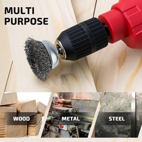 مجموعة من 15 فرشاة سلكية، مع ساق سداسية مقاس 1/4 بوصة، وفرشاة سلكية للمثقاب، وفرشاة سلكية للقالب لقمة الثقب، ومرفق فرشاة سلك من الفولاذ الكربوني لتنظيف الصدأ، وطلاء الشريط، والأسطح المصقولة، إلخ. in Kuwait