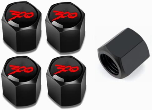 for Chrysler 300/C/ 300S Black Metal Tire Valve Stem Cap Covers Air Valve Cap Set Dust Proof Leak-Proof Air Cover Logo Styling Car Accessories(Pack of 5) in Saudi Arabia